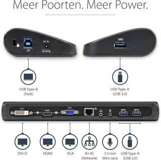 Dual-monitor dockingstation voor laptop