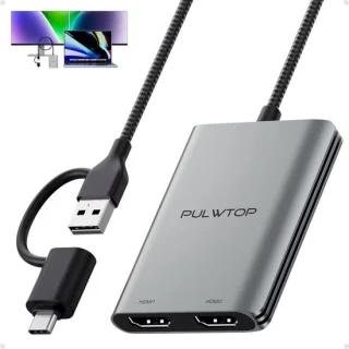 Dual monitor USB-C naar HDMI adapter 4K@60Hz