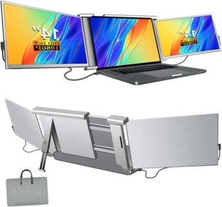 Dubbel laptopscherm 14 inch grijs