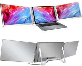 Dubbel scherm monitor draagbare extender 15,6 inch zwart
