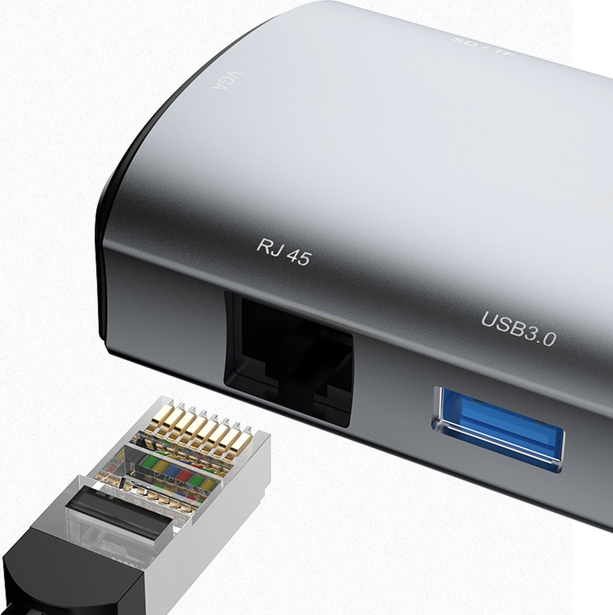 DUDAO A15PRO Laptop Dock USB 3.2 Type-A & Type-C Grijs