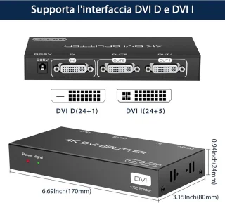 DVI-splitter 1-naar-2 poorts