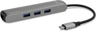 Epico Laptop Dock & Poortreplicator Type-C Zwart/Zilver