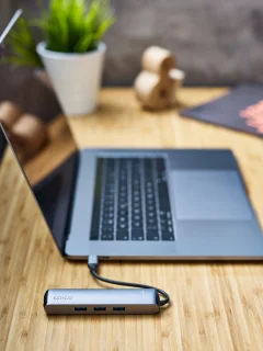 Epico Laptop Dock & Poortreplicator Type-C Zwart/Zilver