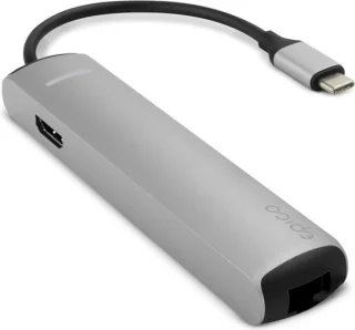 Epico Laptop Dock & Poortreplicator Type-C Zwart/Zilver