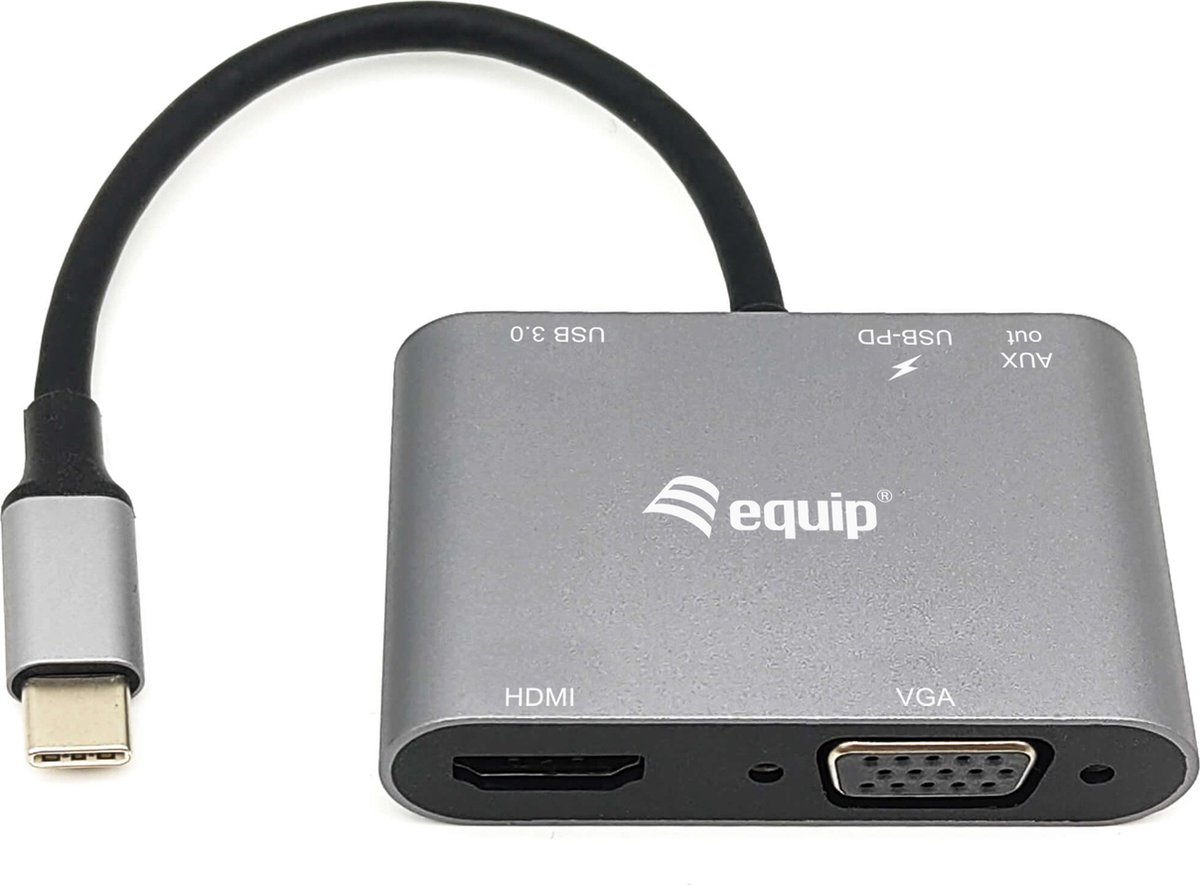 Equip 133483 Notebook Dock USB-C Zwart Grijs