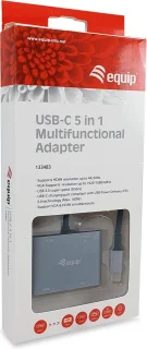 Equip 133483 Notebook Dock USB-C Zwart Grijs