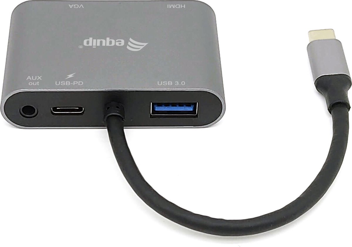 Equip 133483 Notebook Dock USB-C Zwart Grijs