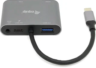 Equip 133483 Notebook Dock USB-C Zwart Grijs