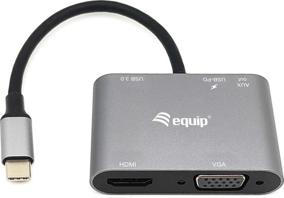 Equip 133483 Notebook Dock USB-C Zwart Grijs