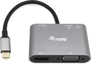 Equip 133483 Notebook Dock USB-C Zwart Grijs
