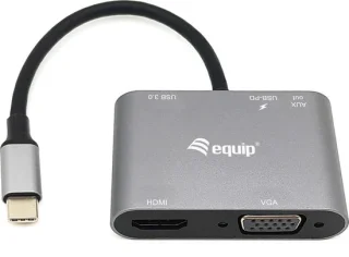 Equip 133483 Notebook Dock USB-C Zwart Grijs