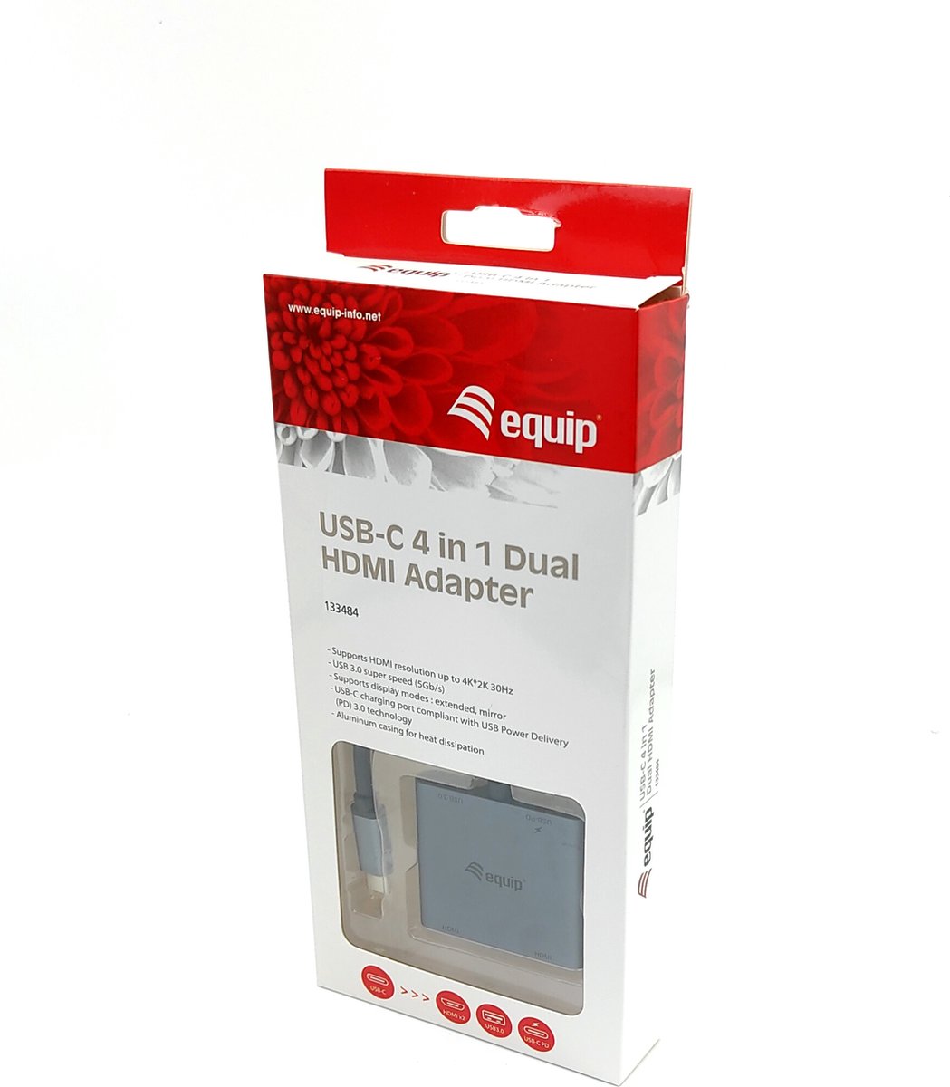 Equip 133484 USB Type-C Hub 3.2 Gen 1 Zilver