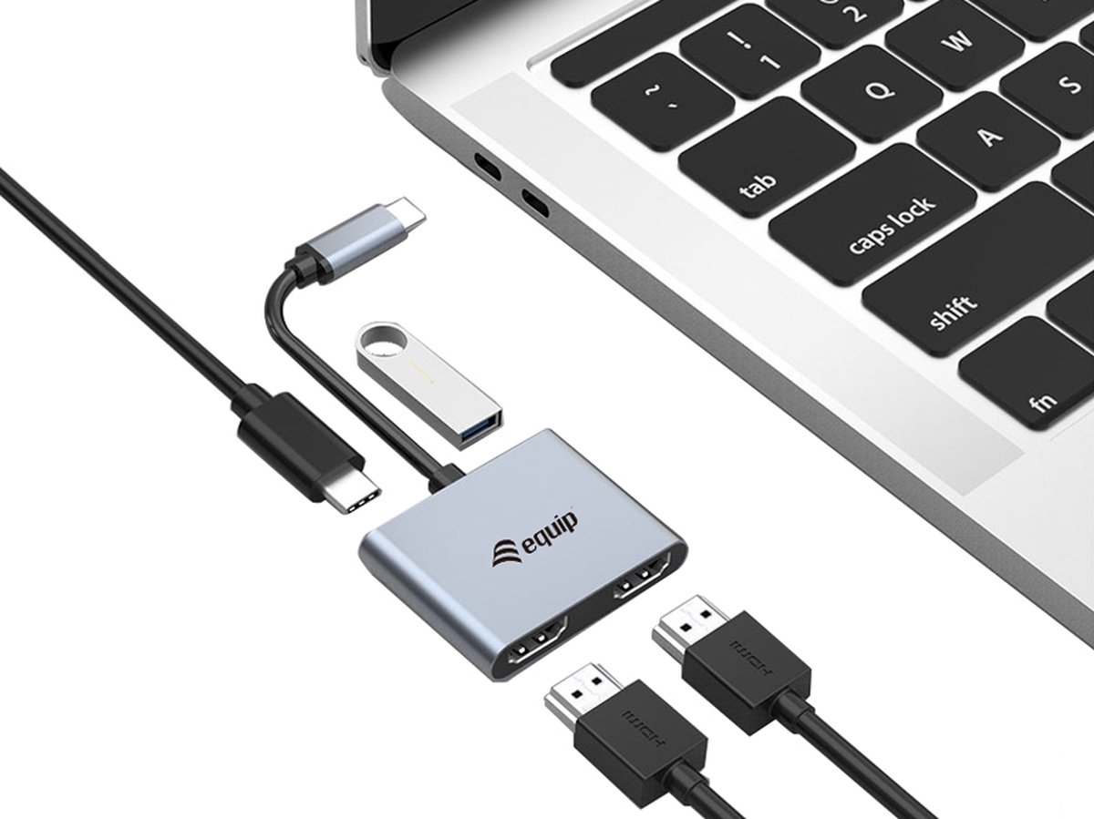 Equip 133484 USB Type-C Hub 3.2 Gen 1 Zilver