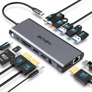 Evy24 USB C hub 14-in-1 docking station