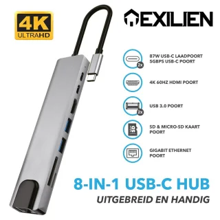 Exilien USB-C Hub - Grijs