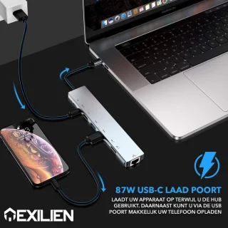 Exilien USB-C Hub - Grijs