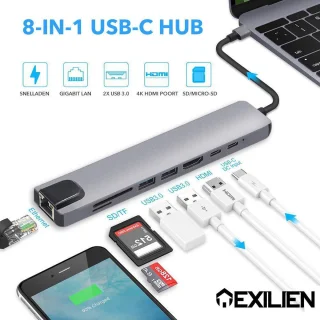 Exilien USB-C Hub - Grijs