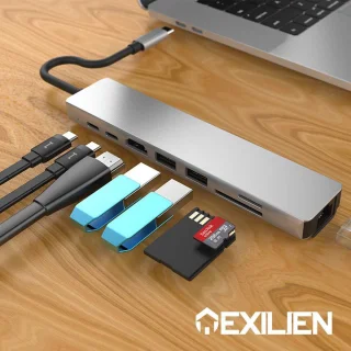 Exilien USB-C Hub - Grijs