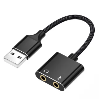 Externe USB-geluidskaart 3,5 mm - Zwart