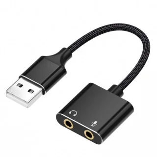 Externe USB-geluidskaart 3,5 mm - Zwart