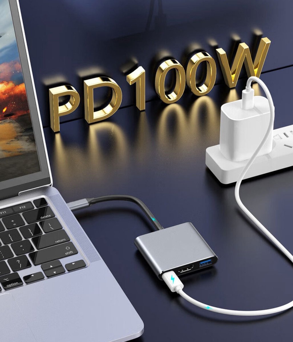 Ferfito Aluminium 3-in-1 USB-C Hub