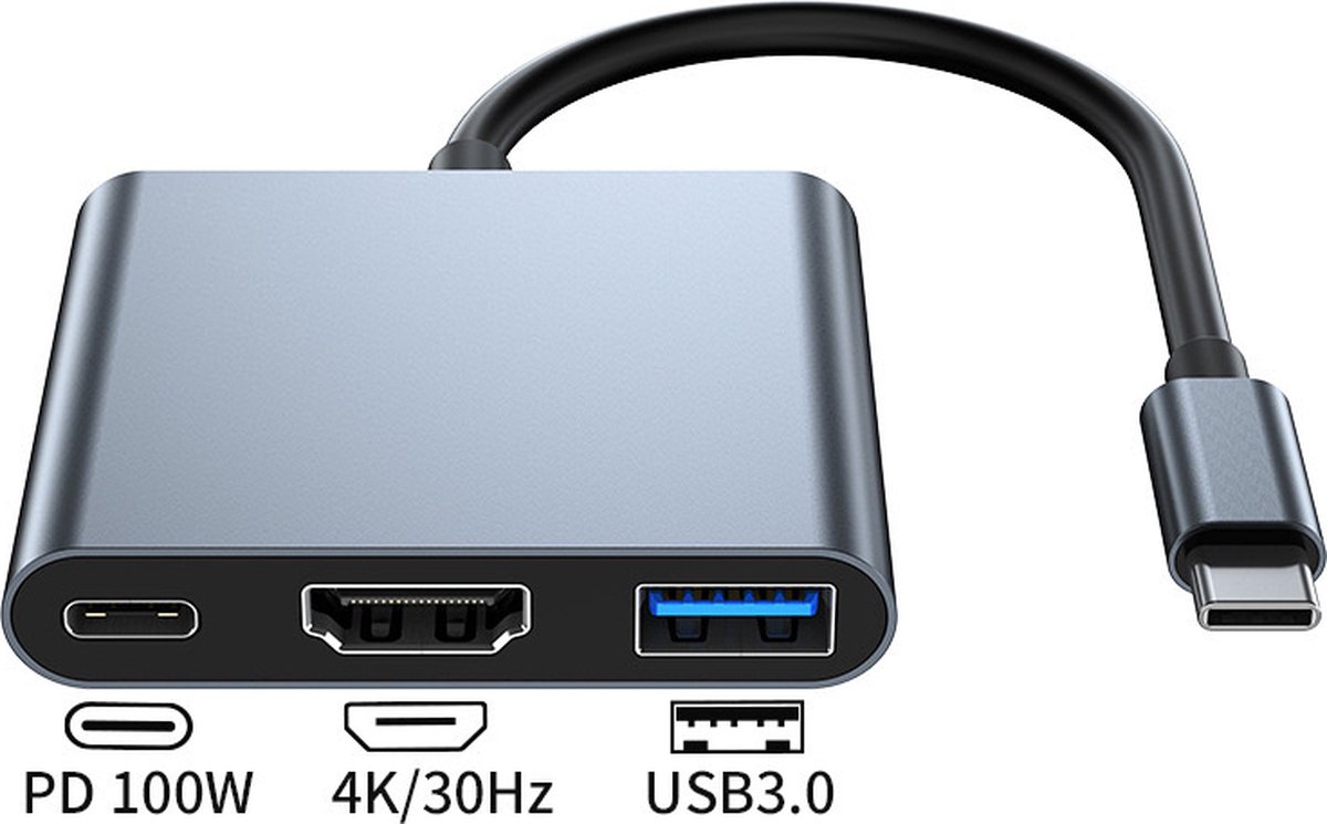 Ferfito Aluminium 3-in-1 USB-C Hub