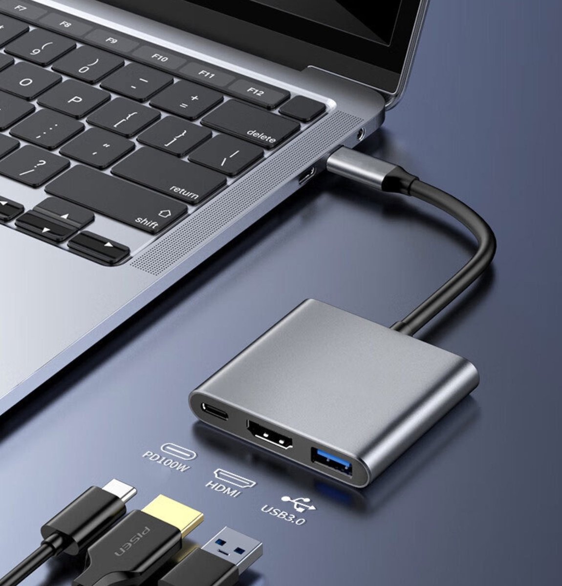 Ferfito Aluminium 3-in-1 USB-C Hub