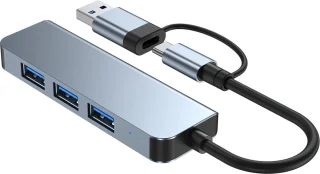 Ferfito Aluminium 4-in-1 USB + USB-C Hub docking station