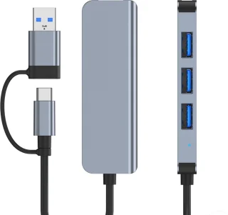 Ferfito Aluminium 4-poorts USB 3.0 & USB-C Hub