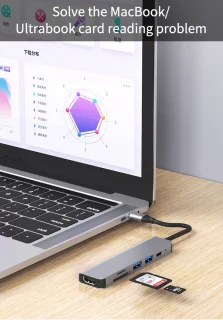 Ferfito Aluminium 6-in-1 USB-C Hub
