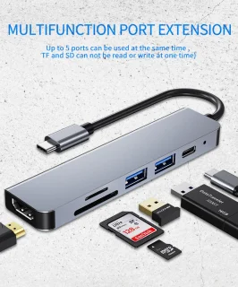 Ferfito Aluminium 6-in-1 USB-C Hub