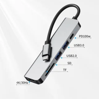 Ferfito Aluminium 6-in-1 USB-C Hub