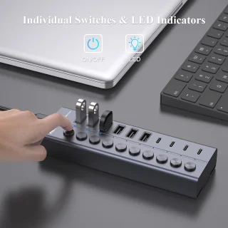 FIDECO 10-poorts USB-hub