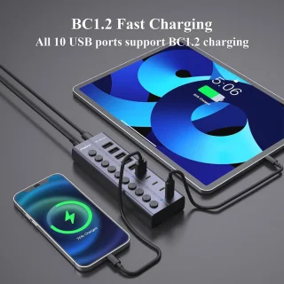 FIDECO 10-poorts USB-hub