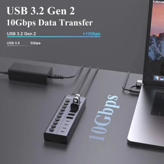 FIDECO 10-poorts USB-hub
