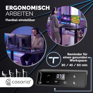 GameCore Titan Pro elektrisch zit-sta gaming bureau 140 x 70 cm