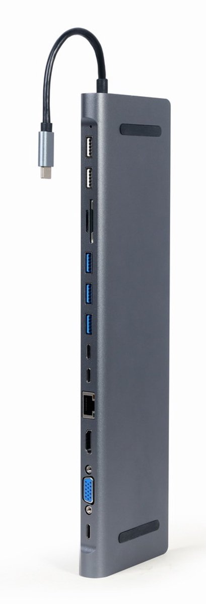 GEMBIRD USB Hub A-CM-COMBO9-01 Grey