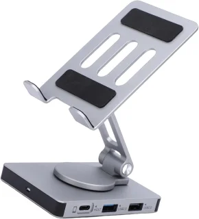Generic tablet docking station 8-in-1 type-c hub aluminium grijs