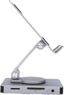 Generic tablet docking station 8-in-1 type-c hub aluminium grijs