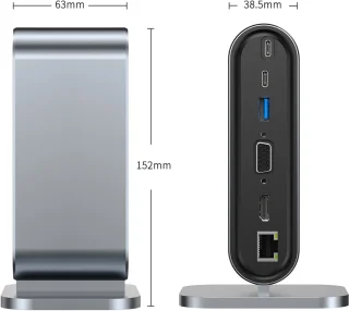 Gloovon USB-C Hub Dockingstation 12-in-1 Blauw Titanium