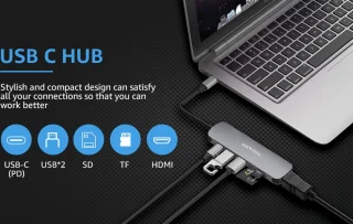GREYTECH 6-in-1 USB-C Hub Docking Station Spacegrijs