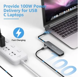 GREYTECH 6-in-1 USB-C Hub Docking Station Spacegrijs
