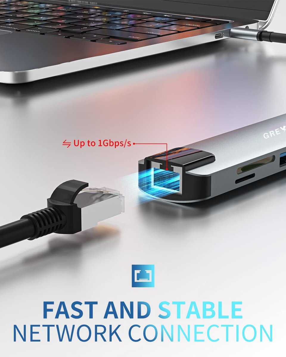 GREYTECH USB C Docking Station 8-in-1 Spacegrey