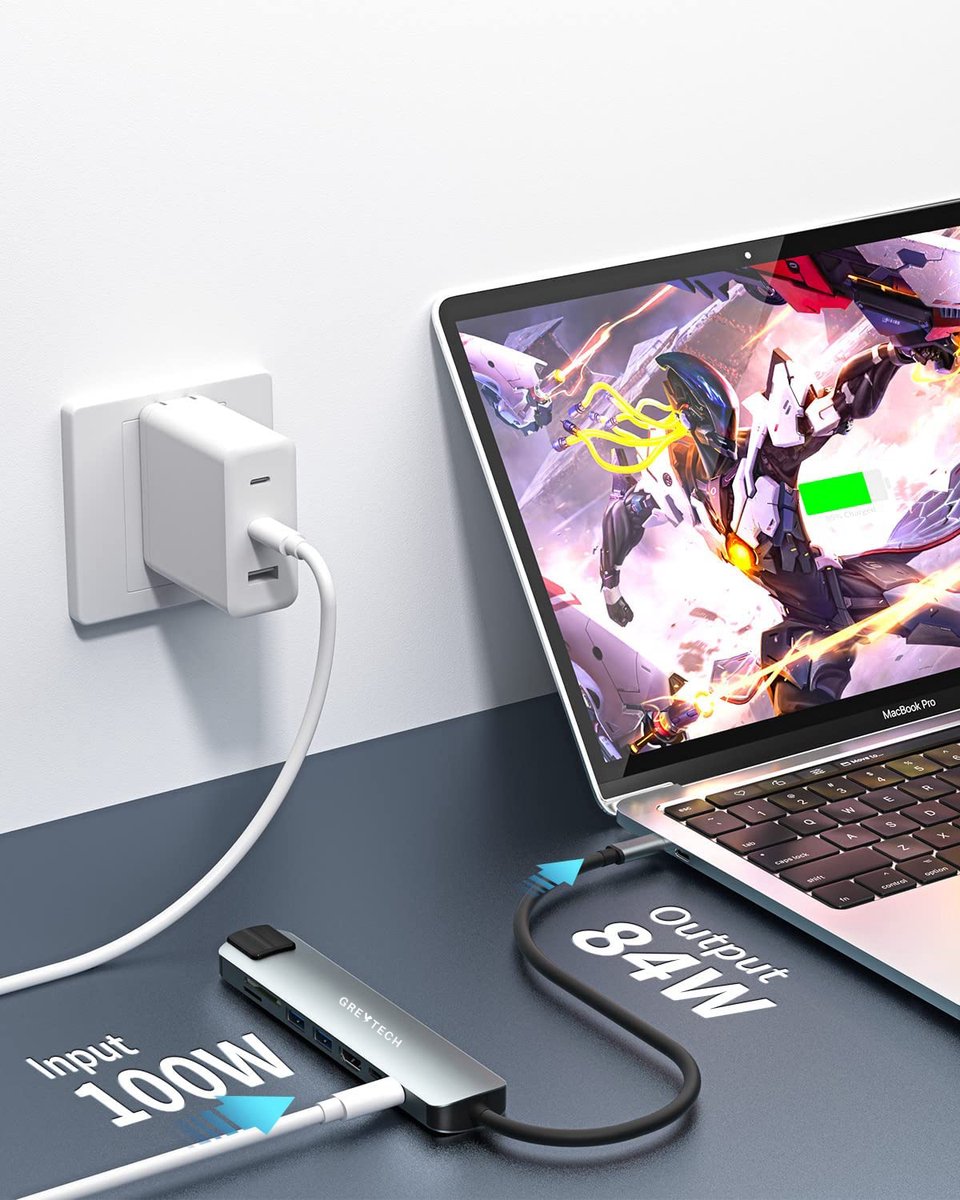 GREYTECH USB C Docking Station 8-in-1 Spacegrey