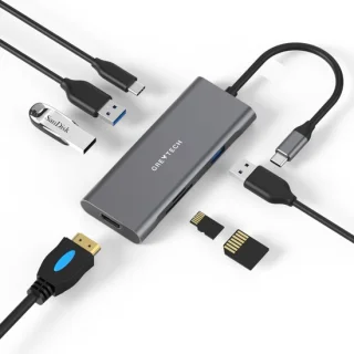 GREYTECH USB-C dockingstation grijs