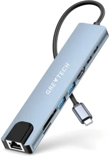 GREYTECH USB C HUB 8-in-1 Spacegrijs