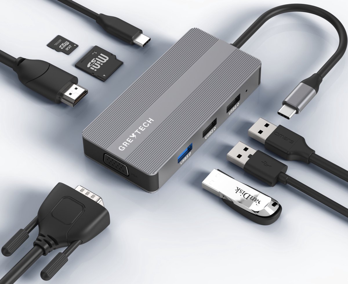Greytech USB-C Laptop Docking Station SpaceGray