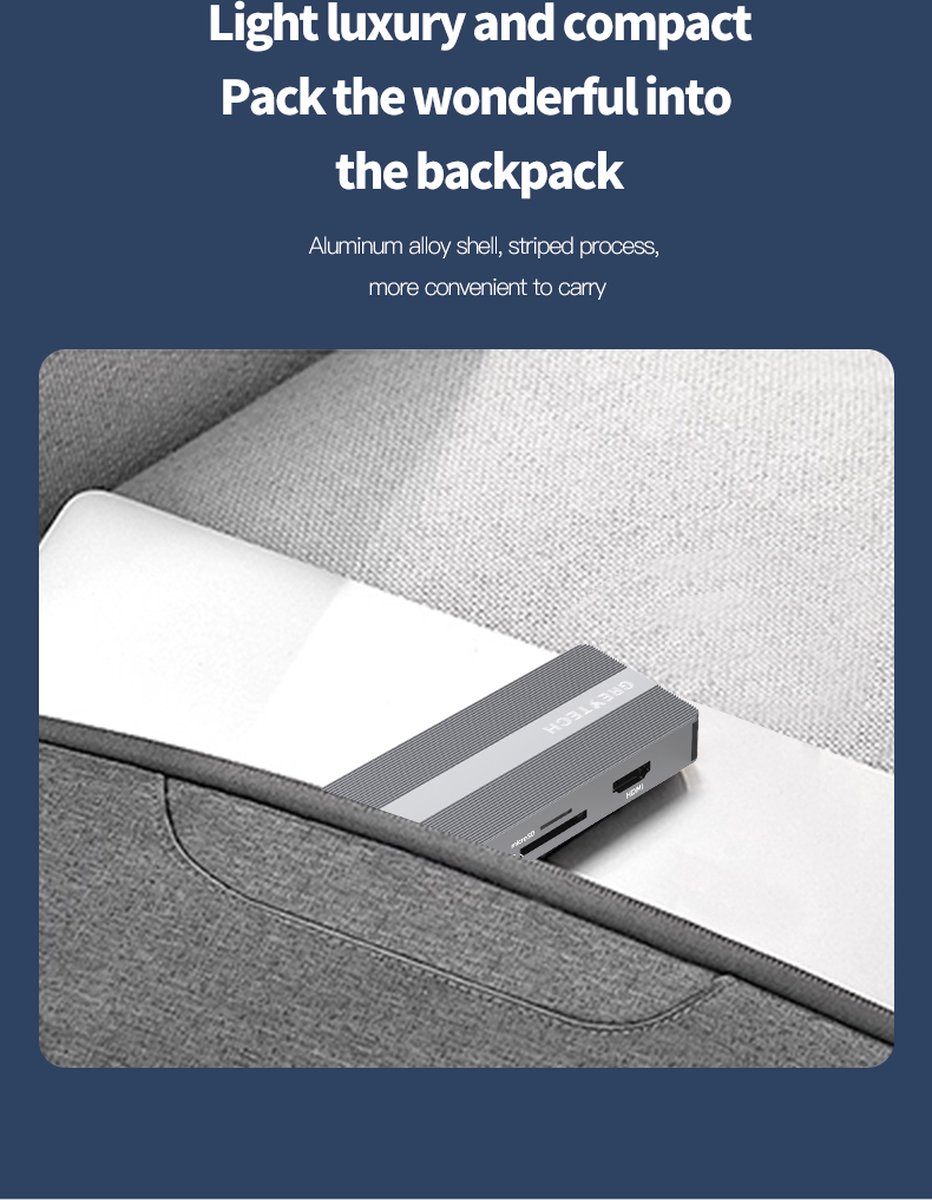 Greytech USB-C Laptop Docking Station SpaceGray