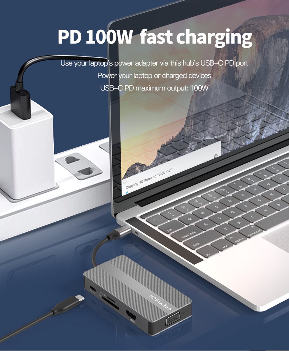 Greytech USB-C Laptop Docking Station SpaceGray